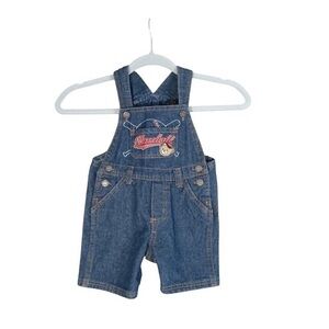 OshKosh B'gosh Blue Denim Overalls with Baseball Design